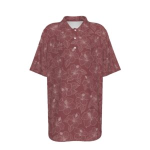 Maroon Hibiscus Youth Polo