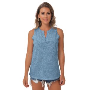 Monstera Sleeveless V-Neck Blouse