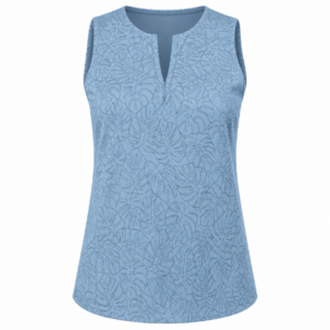 Monstera Sleeveless V-Neck Blouse