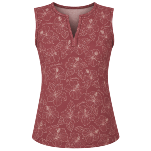 Hibiscus Sleeveless V-Neck Blouse