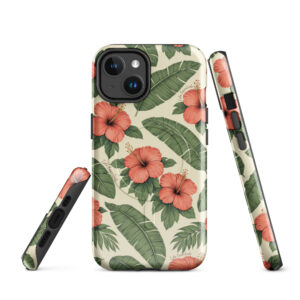 Tropical Hibiscus Banana Leaf MagSafe iPhone Case